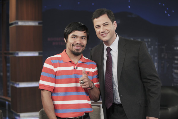 Mayweather vs. Pacquiao: Kimmel Lobbying to Be Manny’s Anti-Bieber