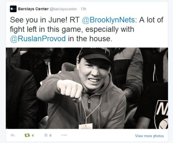 Ruslan Provodnikov Attends Brooklyn Nets Playoff Game