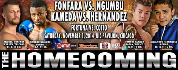 WBO Bantamweight Champ Tomoki Kameda and Andrzej Fonfara Return November 1