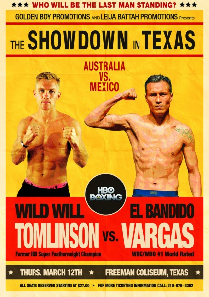 Vargas vs. Tomlinson Poster - Aus Boxing