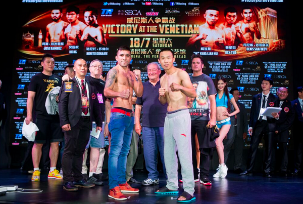 Victory at the Venetian Weigh In Results & Photos
