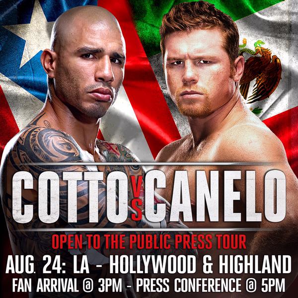 Cotto vs. Canelo Press Tour Kicks Off Monday in LA