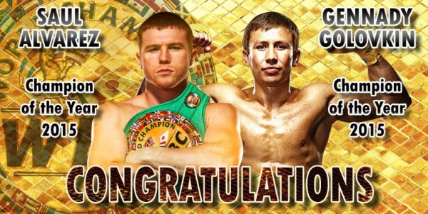 champion of the year 2015 SAUL CANELO ALVAREZ Y GENNADY GOLOVKIN -