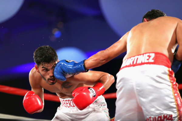 "HOLLYWOOD, CA - MAY 25:  Hector Velazquez and Alexis Salazar box at the B. Riley & Co. and Sugar Ray Leonard Foundation's 7th Annual "Big Fighters, Big Cause" Charity Boxing Night at Dolby Theatre on May 25, 2016 in Hollywood, California.  (Photo by Mark Davis/Getty Images for Sugar Ray Leonard Foundation )"