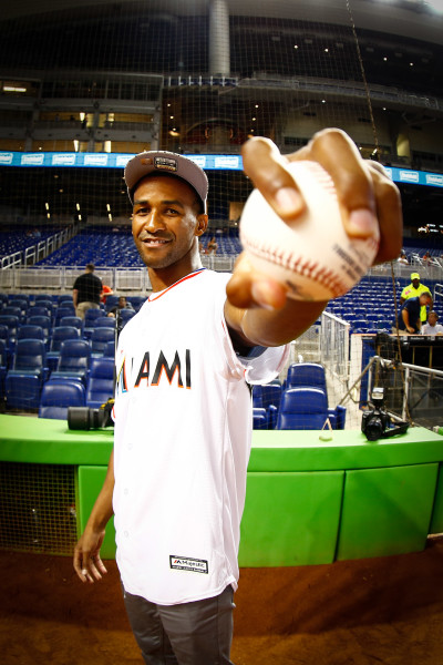 Rances Barthelemy Throws Out First Pitch at Miami Marlins Game Thursday Night