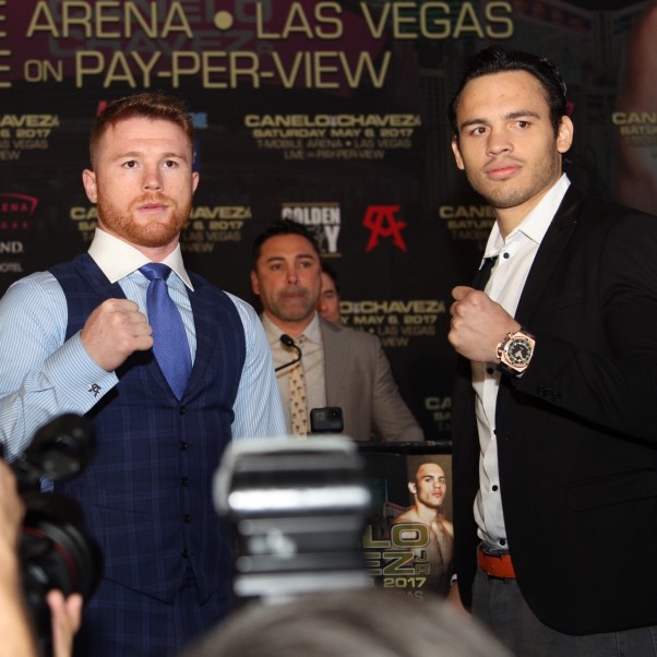 Thousands of Fans Storm Canelo Álvarez & Julio César Chávez Jr. at Houston Press Conference