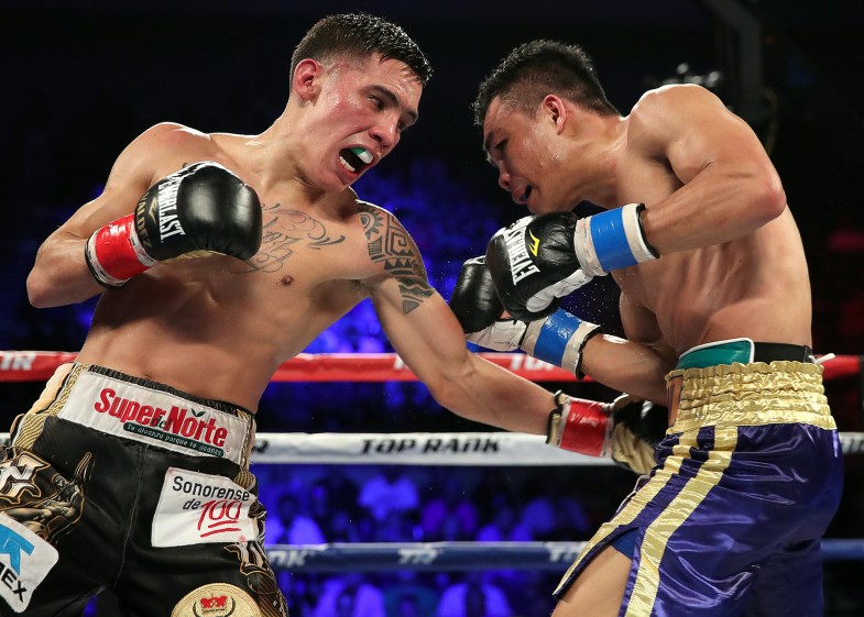Oscar Valdez Climbs Off the Deck to Defeat Servania
