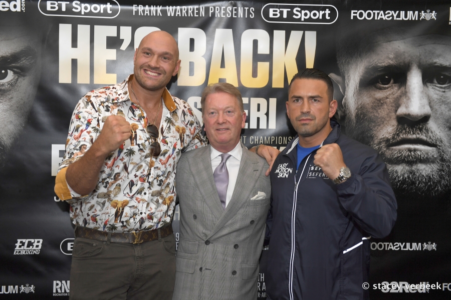 Tyson Fury Faces Off with Sefer Seferi Ahead of Saturday Fight
