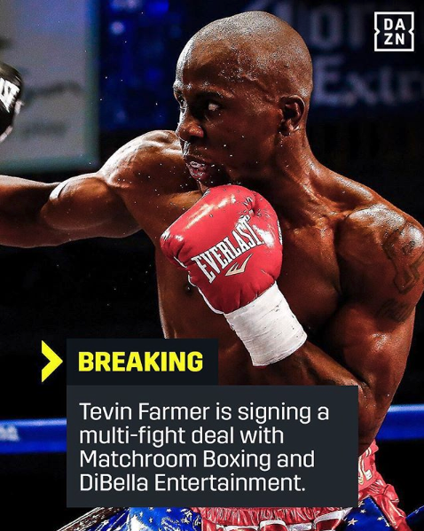 Tevin Farmer Pens Multi-Fight Co-Promo Deal with Matchroom Boxing and DiBella Entertainment