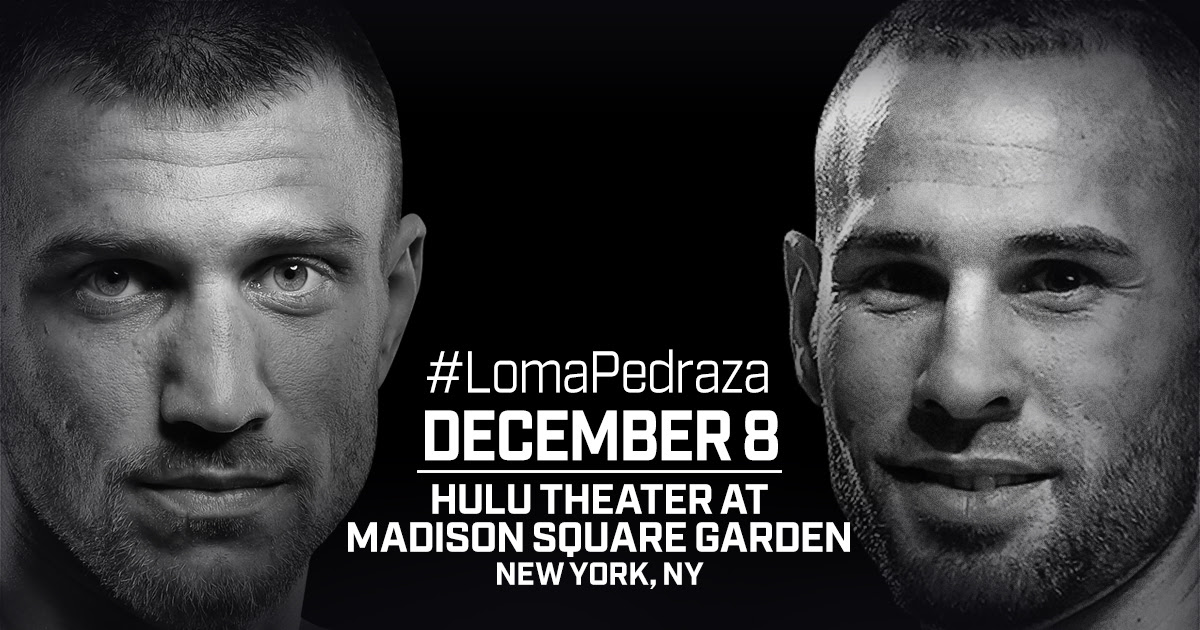December 8: Vasiliy Lomachenko and Jose Pedraza Set for Lightweight Unification in New York City