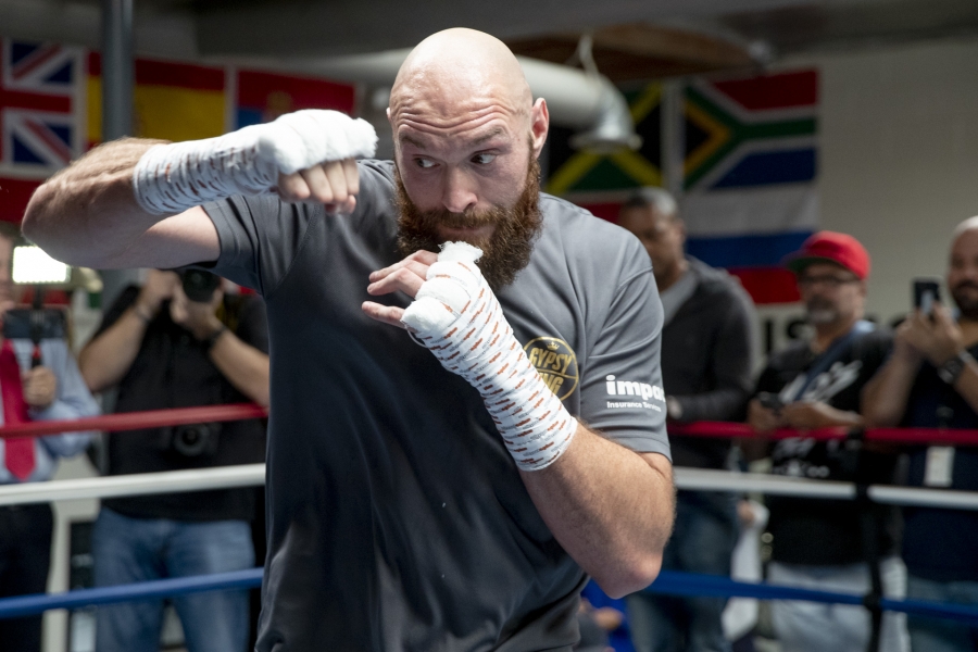 Tyson Fury Los Angeles Media Workout Photos & Quotes
