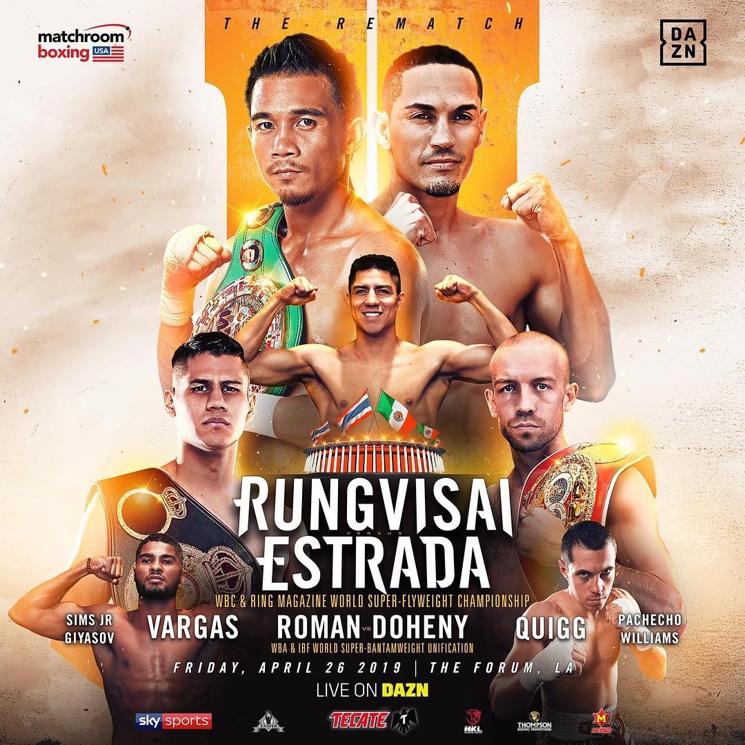 Rungvisai vs. Estrada Rematch Set for April 26 on DAZN