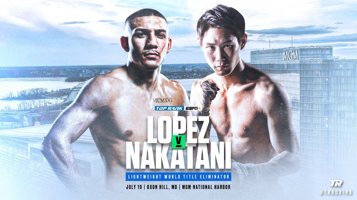 Maryland Takeover: Teofimo Lopez to face Masayoshi Nakatani July 19 in Lightweight World Title Eliminator at MGM National Harbor