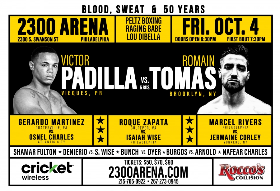 Padilla-Tomas Fight Headlines Peltz’ 50th Anniversary Card Oct. 4