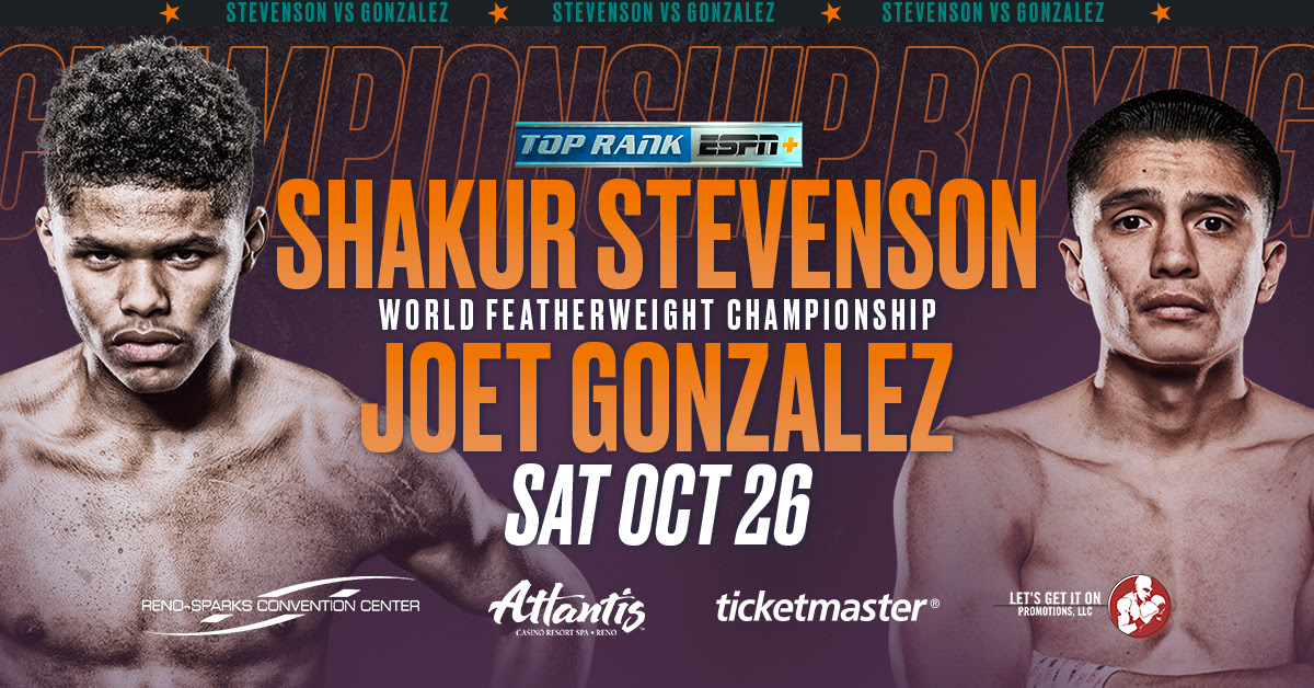 Reno Grudge Match: Shakur Stevenson-Joet Gonzalez Tickets on Sale Today