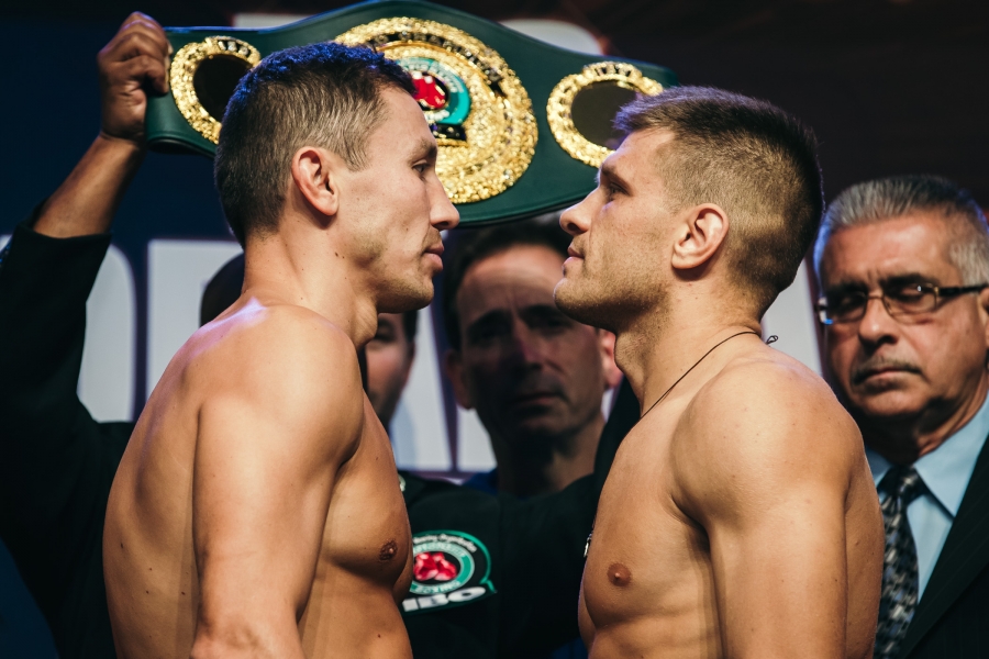 Gennadiy “GGG” Golovkin vs. Sergiy Derevyanchenko: Official Weigh-In Weights & Photos