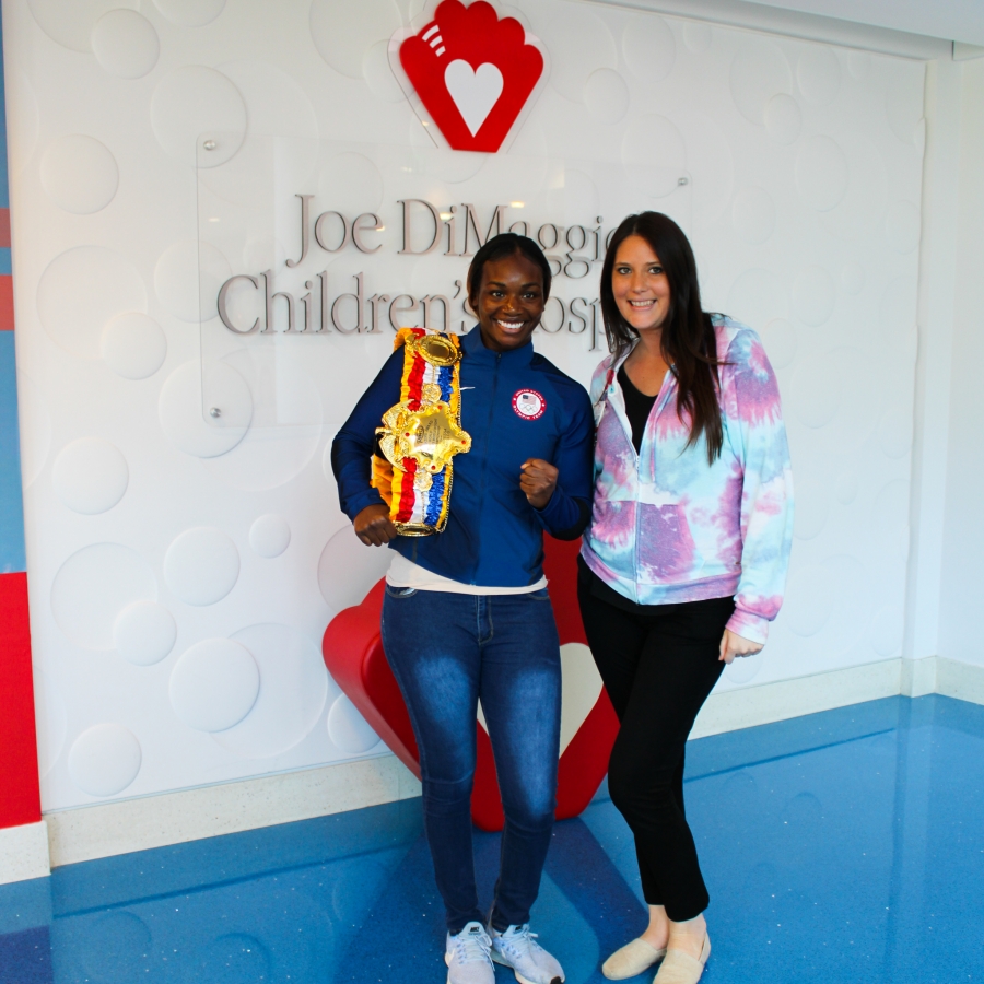 Claressa Shields Visits Patients at Joe DiMaggio Children’s Hospital in Hollywood, Florida