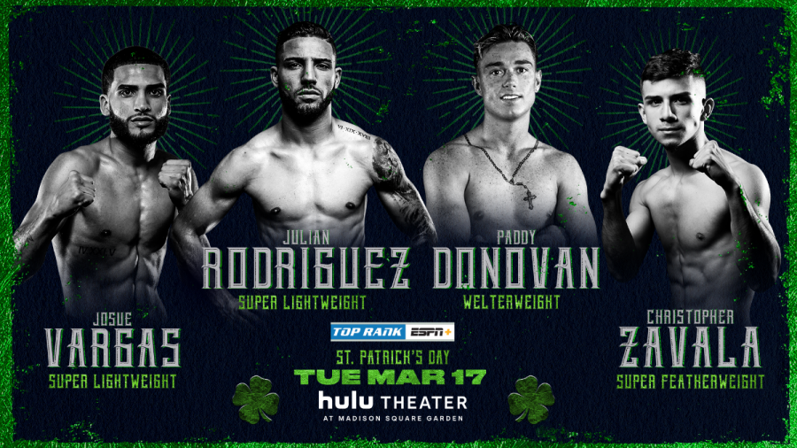 Josue Vargas, Julian Rodriguez, Paddy Donovan and Christopher Zavala Added to Michael Conlan’s St. Patrick’s Day Garden Party