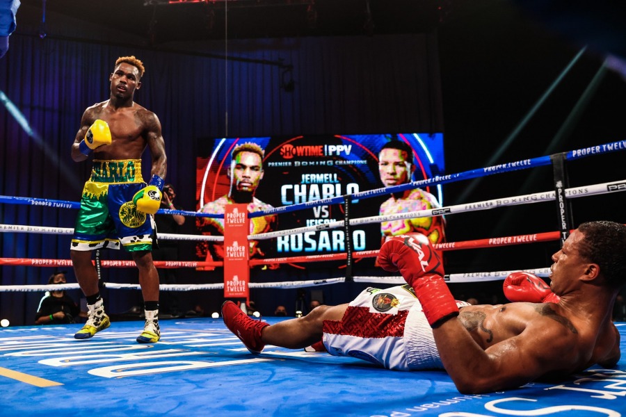 Jermell Charlo Drops Jeison Rosario 3 Times, Stops Him in the Eighth