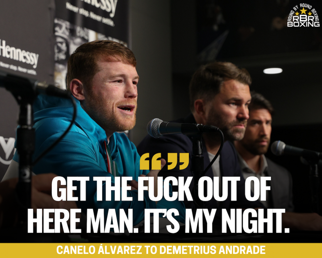 CANELO ALVAREZ MOCKS DEMETRIUS ANDRADE BEFORE SAYING HE’ll FUCK HIM UP
