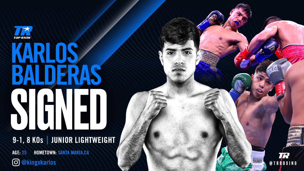 Karlos Balderas Inks Promotional Contract With Top Rank