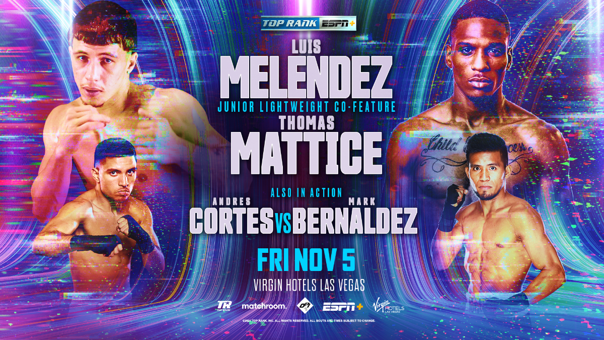 November 5: Thomas Mattice-Luis Melendez Co-Feature Added To Mayer-Hamadouche Card