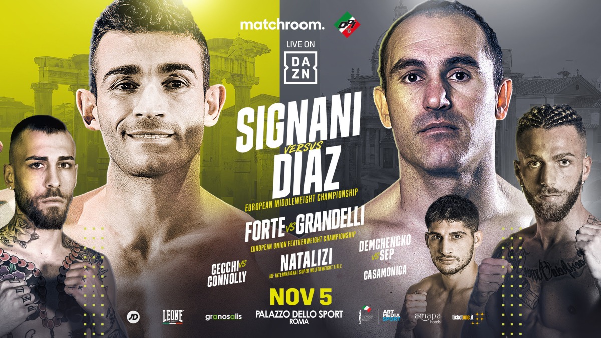 Signani Defends European Middleweight Crown Against Diaz In Rome