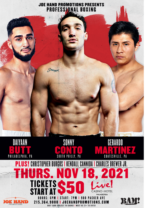 Sonny Conto Returns Home To Philly On Thursday, November 18