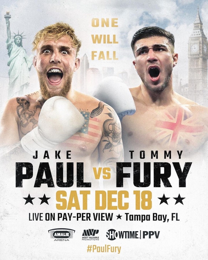 Jake Paul To Face Tommy Fury On Saturday, December 18 On Showtime PPV