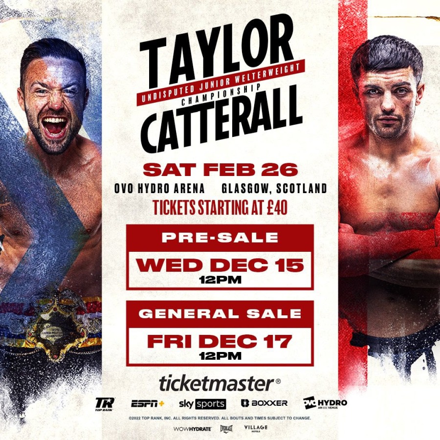 Josh Taylor-Jack Catterall Presale Tickets On Sale Wednesday