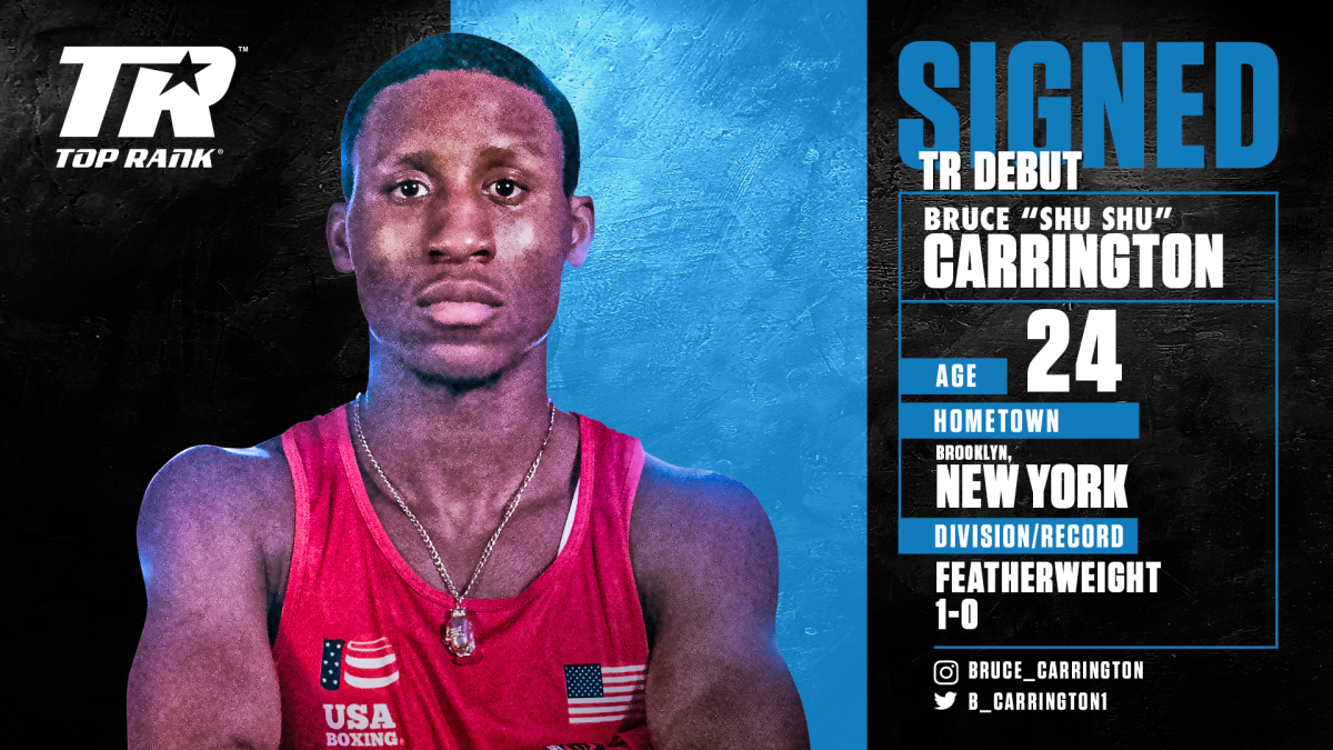 Brooklyn’s Bruce “Shu Shu” Carrington Inks Promotional Contract With Top Rank