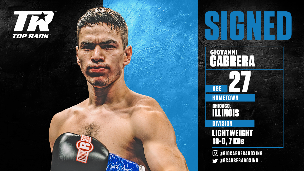 Unbeaten Lightweight Giovanni Cabrera Signs Promotional Contract With Top Rank