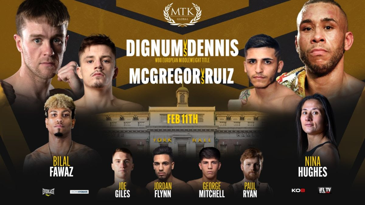 Friday: Danny Dignum-Grant Dennis Middleweight Battle & Return Of Lee McGregor Tops London Fight Night Live On ESPN+