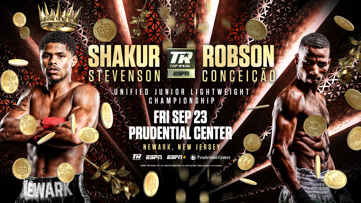 The Homecoming: Newark Native Shakur Stevenson To Defend Unified Junior Lightweight Title Against Robson Conceição September 23 At Prudential Center Live On ESPN