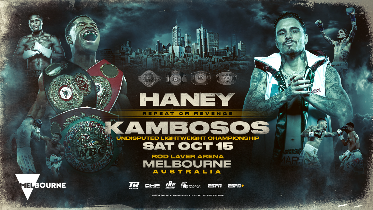 Haney-Kambosos 2 Goes Down Saturday, October 15, In Prime Time, Live On Espn, ESPN Deportes And ESPN+